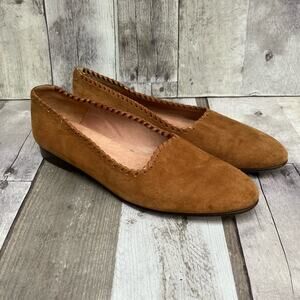 Calvin Klein Shoes Sz 9 Narrow Suede Point Toe Loafers Brown Tan Made in Italy
